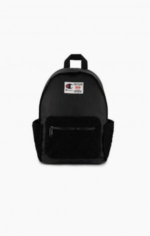 Bolsas Champion 1919 Logo Teddy Backpack Negras | 5619-ZPLQV