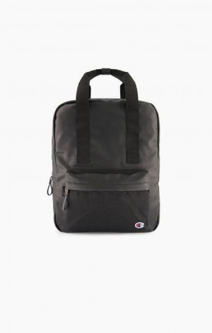 Bolsas Champion C Logo Vegan Cuero Backpack Negras | 2538-SJEYF