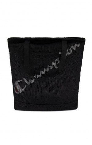 Bolsas Champion Logo Tape Shopper Tote Bag Negras | 5794-OLRDP