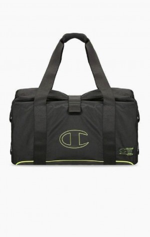 Bolsas Champion Roll Top Neon Outline C Logo Duffle Bag Negras | 6924-ENKAR