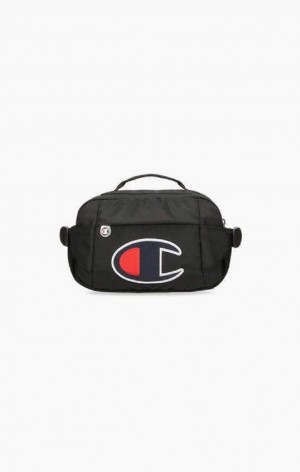 Bolsas Champion Satin C Logo Patch Utility Belt Bag Negras | 9214-NSDYT