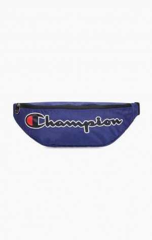 Bolsas Champion Satin Script Logo Patch Belt Bag Azules | 0375-FRQTI