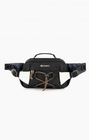 Bolsas Champion Script Logo Coated Explorer Belt Bag Negras | 9350-RQBZP