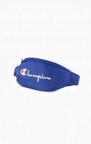 Bolsas Champion Script Logo Zip Belt Bag Azules | 1403-BJXNM