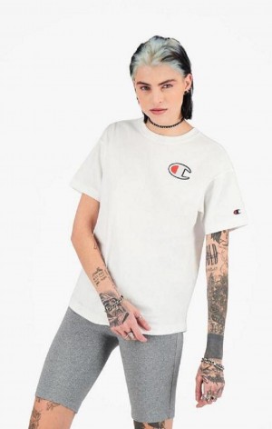 Camiseta Champion C Patch Maxi T-Shirt Blancas | 0561-TESLK