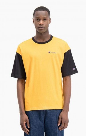 Camiseta Champion Colour Block Script Logo T-Shirt Naranjas | 2358-QAFUW