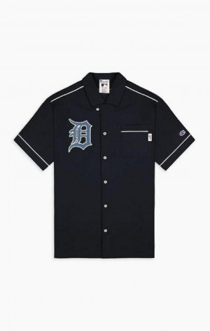 Camiseta Champion Detroit MLB Corta Sleeved Shirt Negras | 0951-IXCUY