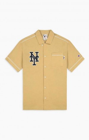 Camiseta Champion New York MLB Corta Sleeved Shirt Beige | 9821-WDBKO