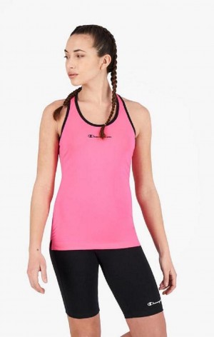 Camiseta Champion Script Logo Entrenamiento Vest Fucsia | 8693-VPUAI