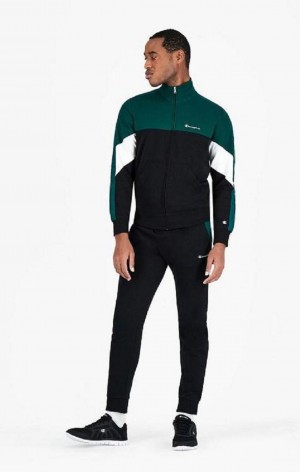 Chandals Champion Colour Block Script Logo Zip-Up Sweatsuit Negras | 6357-DWKIJ