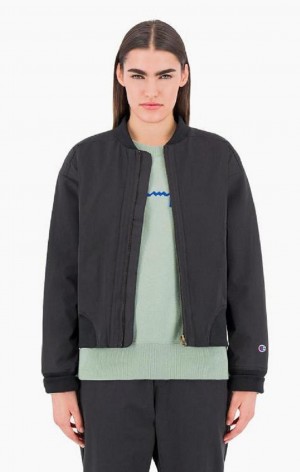 Chaquetas Champion Cropped Stretch Bomber Jacket Negras | 4219-DILMW