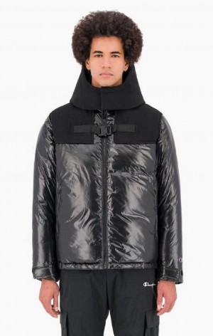 Chaquetas Champion Hebilla Yoke Panel Zip-Up Acolchado Jacket Negras | 7261-WTIUG