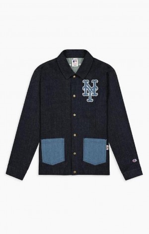 Chaquetas Champion New York MLB Denim Coach Jacket Azules Oscuro | 1537-GNRLB