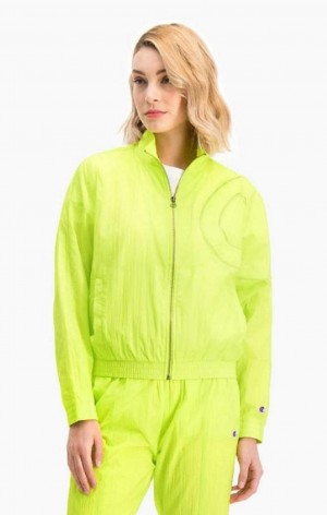 Chaquetas Champion Oversized C Logo Pista Jacket Verde Claro | 8695-BLCQJ