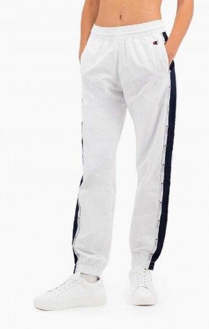 Pantalon Jogger Champion Jacquard Logo Tape Pista Pants Blancas | 3914-LUWGF