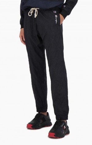 Pantalon Jogger Champion Panel Detail Cuffed Pista Pants Negras | 1243-HYAJU