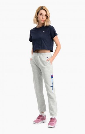 Pantalon Jogger Champion Script Logo Stretch Reverse Weave Joggers Blancas | 7536-SOBWF