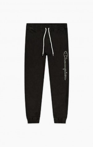 Pantalon Jogger Champion Script Logo Washed Joggers Negras | 4396-XGCLN