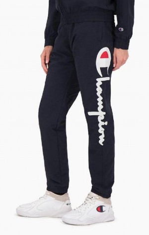 Pantalon Jogger Champion Statement Script Logo Leg Pista Pants Azules Oscuro | 0249-UOPDS