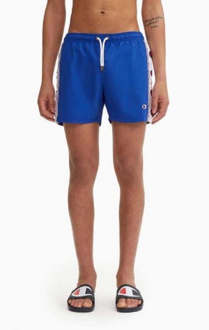 Ropa de Baño Champion C Logo Print Panel Swim Shorts Azules | 3720-BPAOR