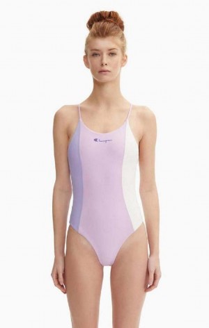 Ropa de Baño Champion Colour Block Cross Back Swimsuit Azules | 5731-FOBZQ