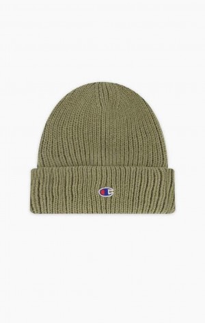 Sombreros Champion C Logo Patch Beanie Hat Beige | 0218-GSDVB