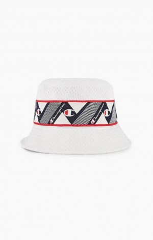 Sombreros Champion Zig Zag Logo Tape Bucket Hat Blancas | 0953-EMYIP