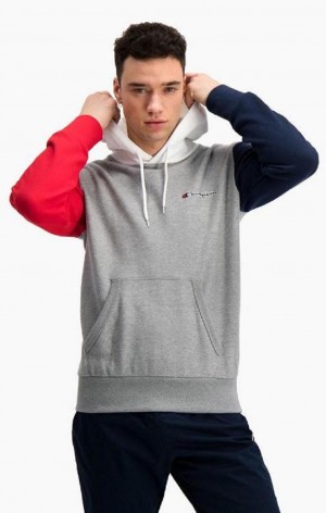 Sudadera con Capucha Champion Contrast Colour Block Sleeve Hoodie Gris Oscuro | 4297-XYRNW