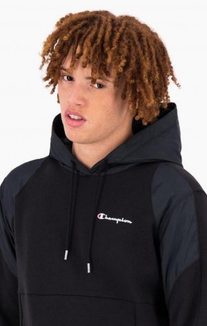 Sudadera con Capucha Champion Estampadas Logo Print Acolchado Insert Hoodie Negras | 9780-QJXIL