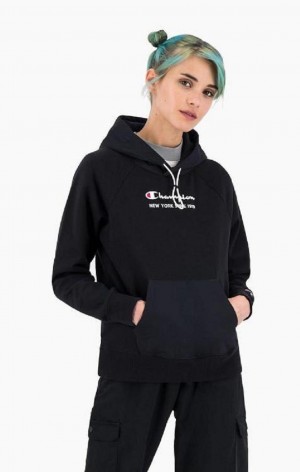 Sudadera con Capucha Champion New York Hoodie Negras | 8421-WISFR