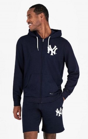 Sudadera con Capucha Champion New York MLB Hoodie Azules Oscuro | 4735-NYDAJ