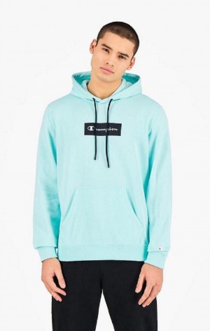 Sudadera con Capucha Champion Pastel Box Script Logo Hoodie Azules Claro | 4580-UICMQ