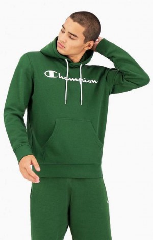 Sudadera con Capucha Champion Script Logo Fleece Hoodie Verde Claro | 5361-JTWSP