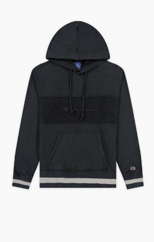 Sudadera con Capucha Champion Script Logo Reverse Weave Hoodie Negras | 6485-SCEGI