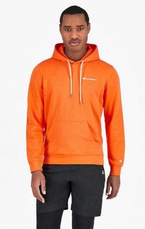 Sudadera con Capucha Champion Small Script Logo Hoodie Naranjas | 5280-YRXMI