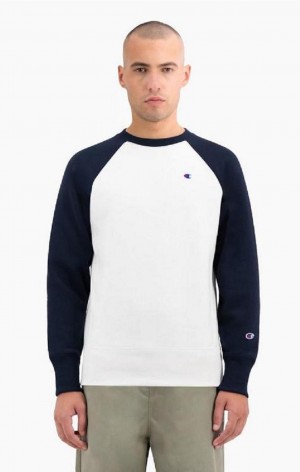 Sudaderas Champion Colour Block Reverse Weave Sweatshirt Blancas | 4869-DOIVC