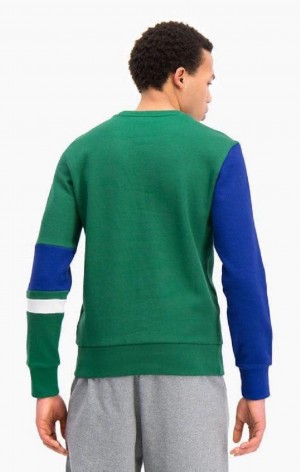 Sudaderas Champion Colour Block Stripe Detail Sweatshirt Verde | 0718-AGOMW