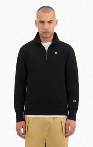 Sudaderas Champion Half Zip-Up Reverse Weave Sweatshirt Negras | 8794-WKRLC