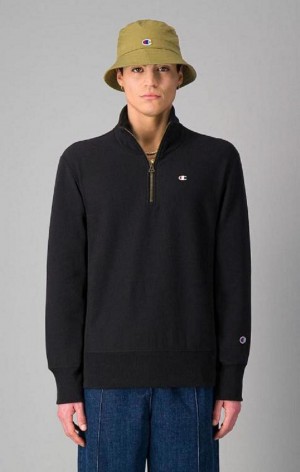 Sudaderas Champion Half Zip-Up Reverse Weave Sweatshirt Negras | 2980-IFLNY