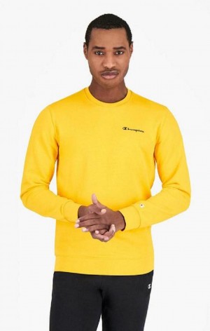 Sudaderas Champion Small Script Logo Sweatshirt Amarillo | 6240-HEATO