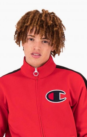 Sudaderas Champion Zip-Up Stripe Sleeve Basketball Sweatshirt Rojas | 5360-IYAHB