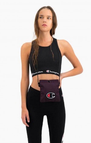 Sujetador Deportivo Champion Script Logo Cintura Racer Back Sports Bra Negras | 1706-VUCHG