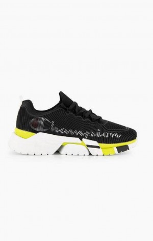 Zapatillas Champion Script Logo Recycled Mesh Trainers Negras | 8543-ESZKT