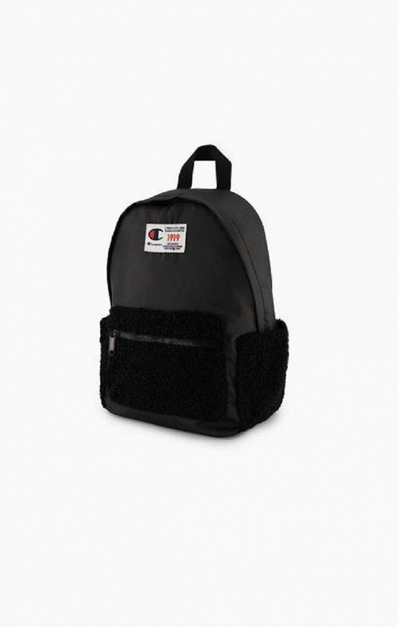 Bolsas Champion 1919 Logo Teddy Backpack Negras | 5619-ZPLQV