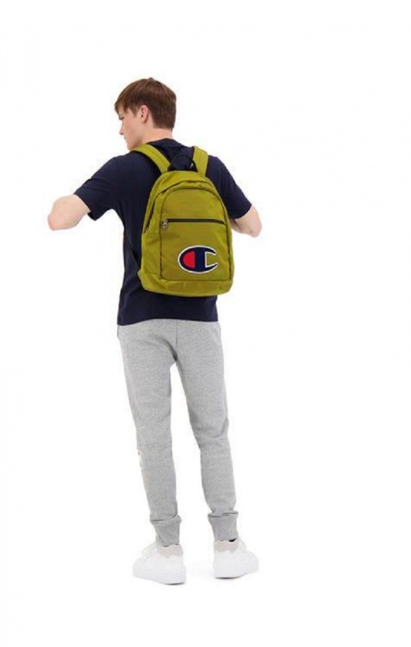 Bolsas Champion Chenille C Patch Faux Cuero Backpack Doradas | 3520-VNSWU