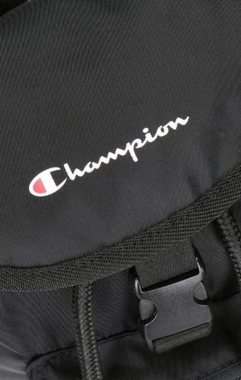 Bolsas Champion Pocket Front Drawstring Backpack Negras | 0564-VYFBK