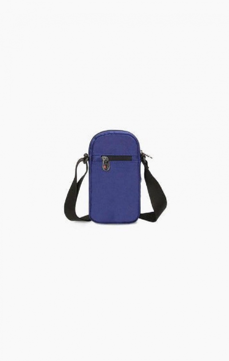 Bolsas Champion Satin C Logo Patch Double Correa Crossbody Bag Azules | 1578-SGVWX