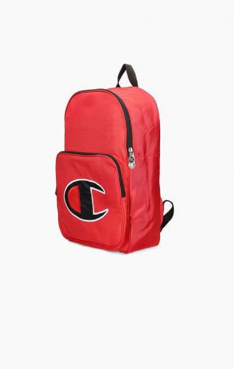 Bolsas Champion Satin C Logo Patch Zipped Backpack Rojas | 7051-HRFTB