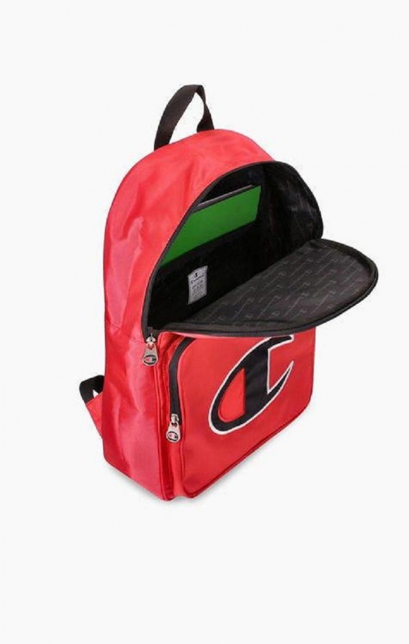 Bolsas Champion Satin C Logo Patch Zipped Backpack Rojas | 7051-HRFTB