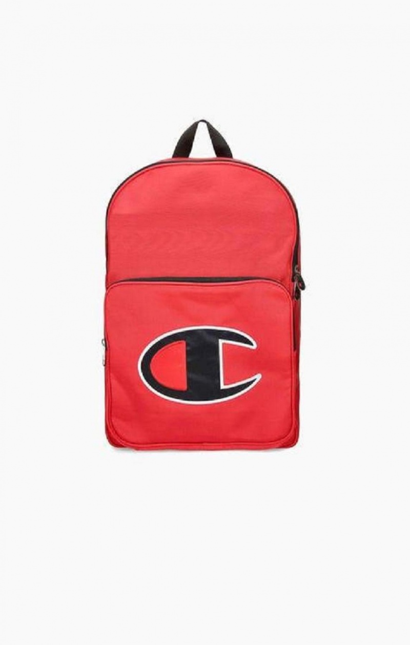 Bolsas Champion Satin C Logo Patch Zipped Backpack Rojas | 7051-HRFTB